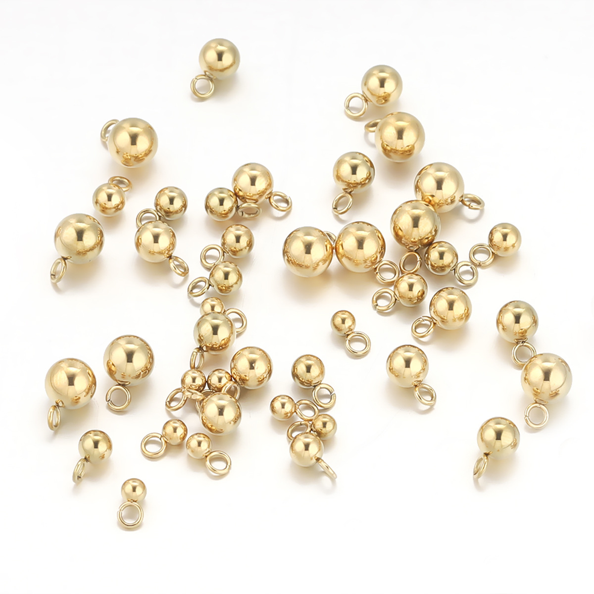 Acero inoxidable colgante de bolas colgante anillo de soldadura Bola de vacío de oro colgante pulsera accesorios de cola colgante Accesorios básicos