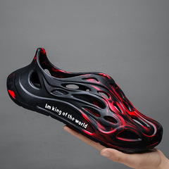 椰子迷彩洞洞鞋2023新款涼鞋男士沙灘鞋外出旅遊鞋休閒學生涼拖潮