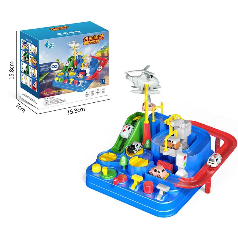 Nuevos juguetes de aventura de coche de ingeniería transfronteriza inercia pista deslizante juguetes educativos de novedad para niños