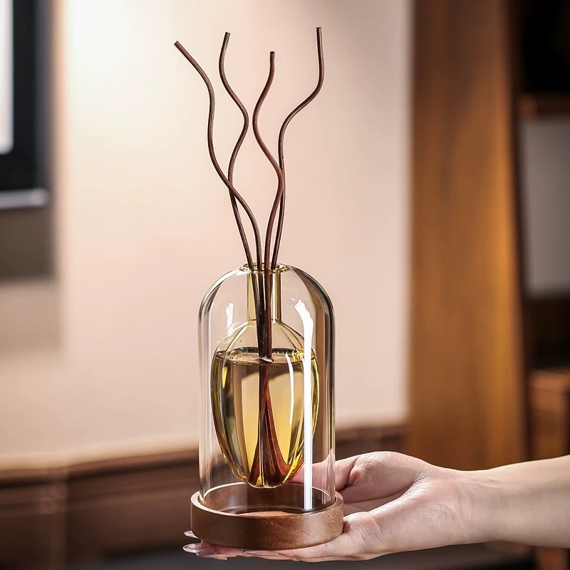 Fire-Free Rattan Aromatherapy Diffuser Hotel Home Simple and Exquisite Glass Ornaments High-End Fragrance Essential Oil Diffuser