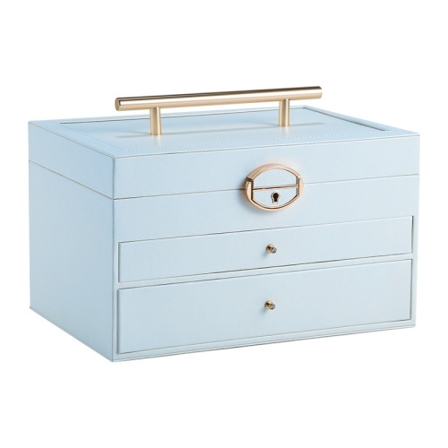 Jewelry Box with Mirror, Multi-Layer Portable Lock, for Rings, Necklaces, Earrings, Studs, Large Capacity Jewelry Pouch, Accessory Storage Box