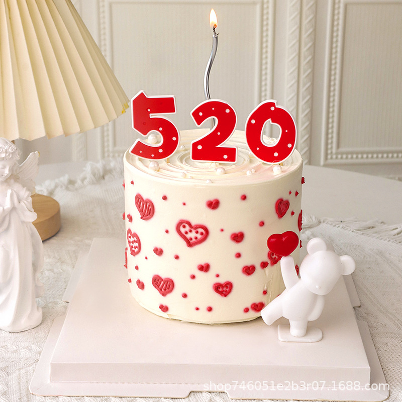 520蛋糕装饰情人节插件软胶摆件情侣纪念约会告白烘焙装扮520软胶