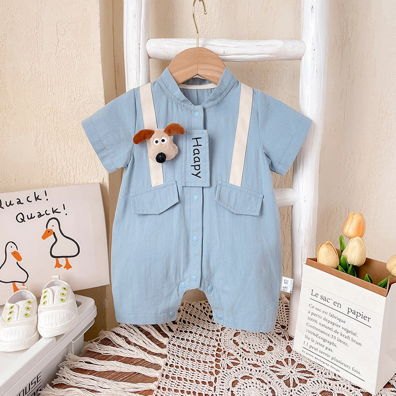 Baby Clothes Summer Clothes Baby Super Cute Jumpsuit Baby Summer Outfit Pure Cotton Cartoon Coat Crawling Fashion