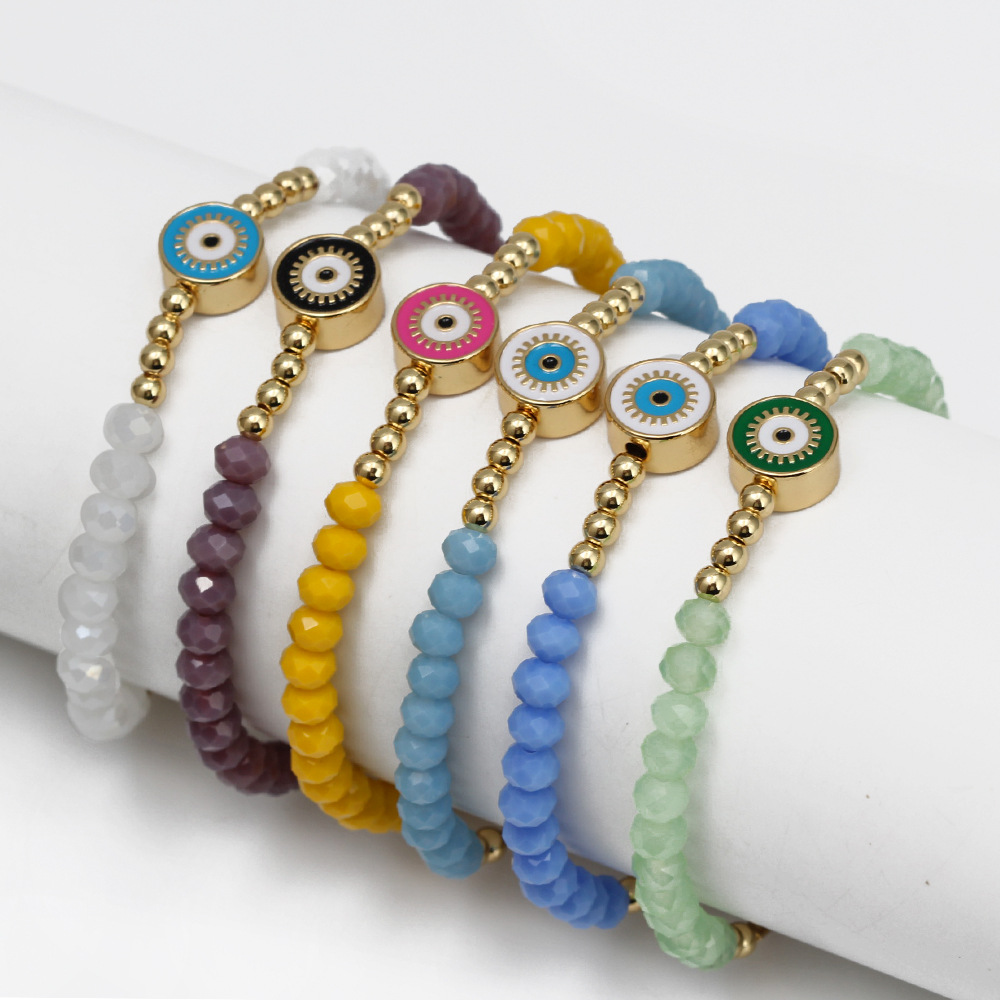 Cartoon Style Eye Copper Enamel Bracelets 1 Piece