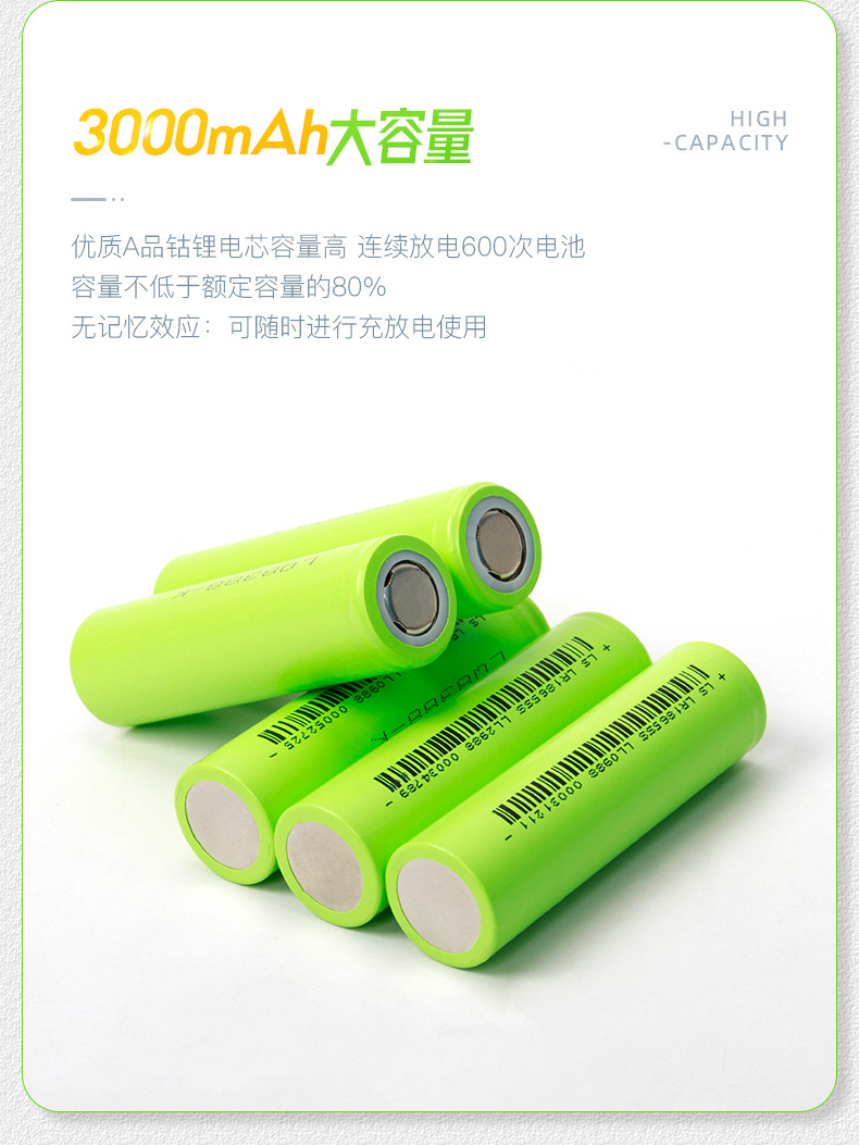 力神18650动力3000mAh 3C锂电池储能电动工具电动车太阳能电池组详情4