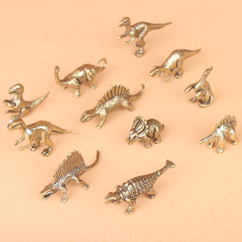 Jurassic Spinosaurus Dinosaur Small Brass Craft Vintage Gift Desktop Decoration Small Dinosaur Brass Ornament Craft