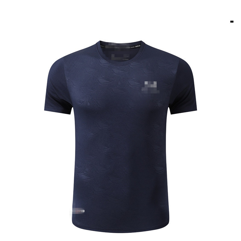 Brand Summer Men's Sports Short-Sleeved T-Shirt Running Breathable Fitness Loose Round Neck Ice Silk Quick-Drying Mesh Sweatshirt