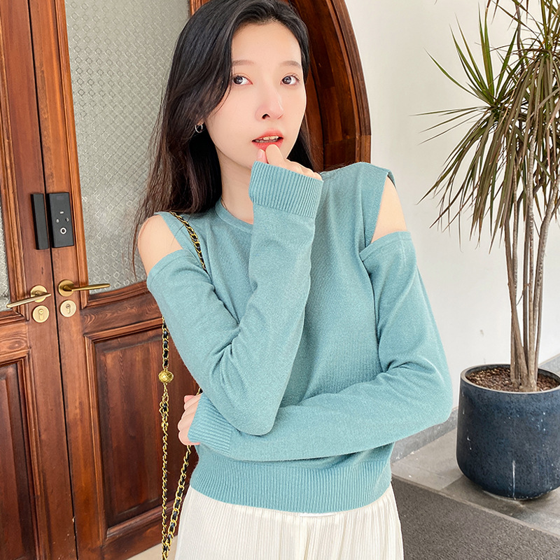 Nuevo suéter 2023 primavera y otoño pullover moda cuello redondo manga corta suéter de diseño superior ropa de mujer al por mayor image 8