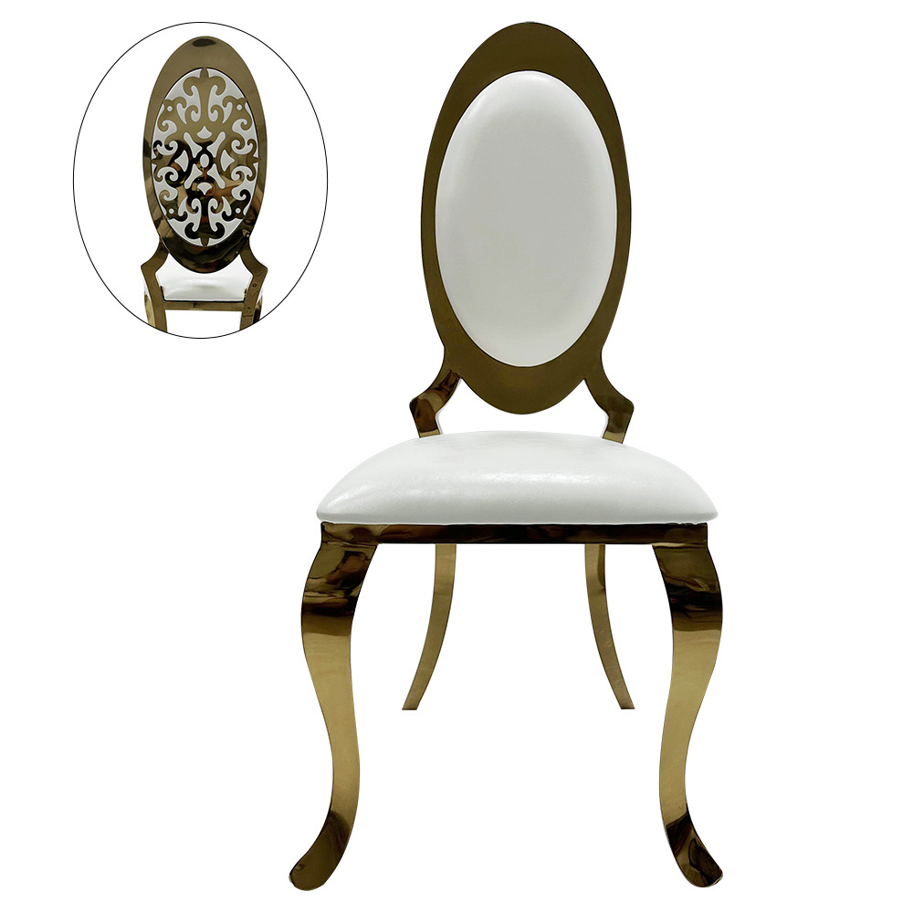 Sillas de comedor europeas personalizadas a granel sillas de banquete de hotel restaurantes de acero inoxidable retro sillas de mesa sillas de boda