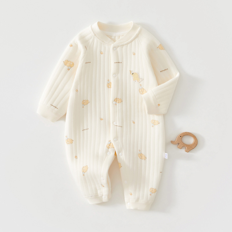 婴幼儿衣服春秋冬款三层保暖夹棉外出家居服宝宝内搭爬服安阳童装|undefined
