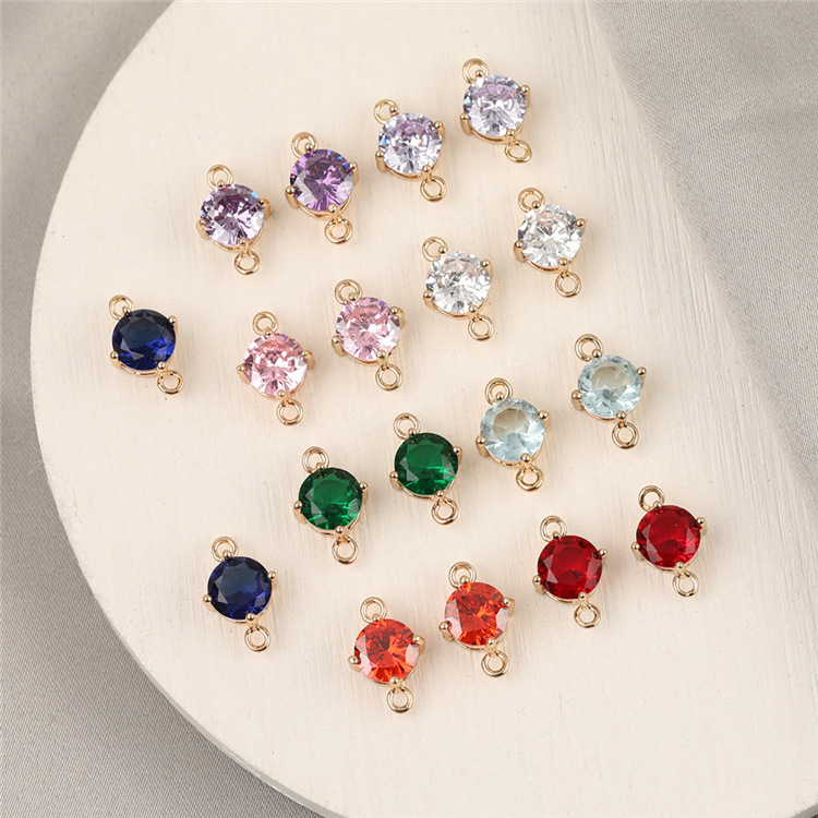 Fashionable copper accessory with zircon natural stone handmade