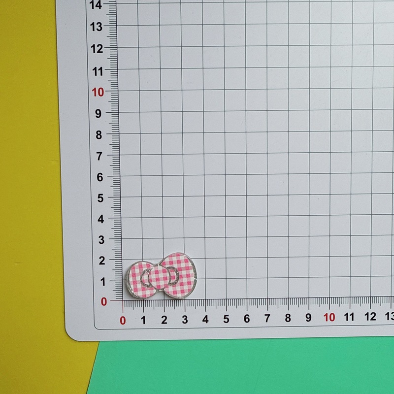 甘いファイングリッターチェック柄 KT 猫リボンアクリルアクセサリー DIY ジュエリーヘアピン携帯電話ケース装飾下駄|undefined