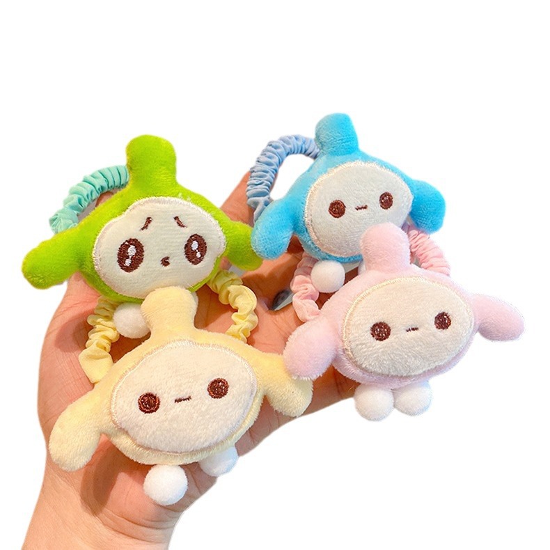 2023 nuevo huevo horquilla de dibujos animados linda chica de alto aspecto horquilla banda de goma tocado tela de Niña Accesorios para el cabello