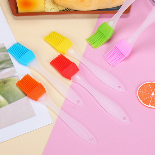 Silicone oil brush small split type non-shedding barbecue seasoning brush high temperature resistant baking oil brush plastic handle barbecue brush