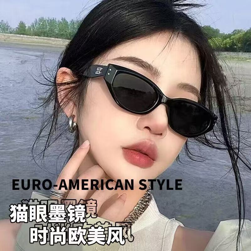 New Retro European and American Gm Sunglasses with High-End Sun Protection, Korean Style, Face-Slimming, Photo-Ready Sun Protection Sunglasses