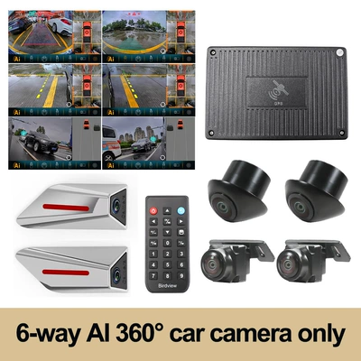 Universal car dash cam with 360-degree panoramic view, sentinel mode, BSD blind spot monitoring, AI recognition, and GPS (Driving recorder) - six-channel-360-degree-panoramic-dashcam
