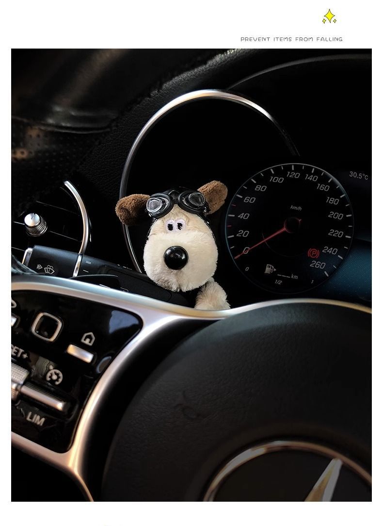 Cute doll dog car bumper decoration Mercedes-Benz car turn light wiper doll decoration car accessories female