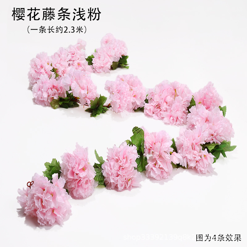 Boda flor artificial Rosa ratán flor artificial cama cabeza flor pared colgante hogar Decoración de la boda vid al por mayor