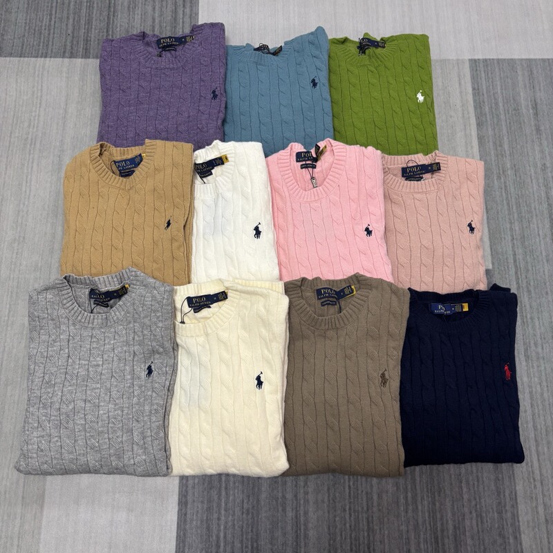 High Quality ~ Cross-Border New Style Rl Twist Knitwear Embroidered Knitwear Loose Round Neck Pullover for Men and Women