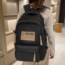 双肩包女新款帆布休闲背包潮简约韩版初高中学生书包跨境外贸-