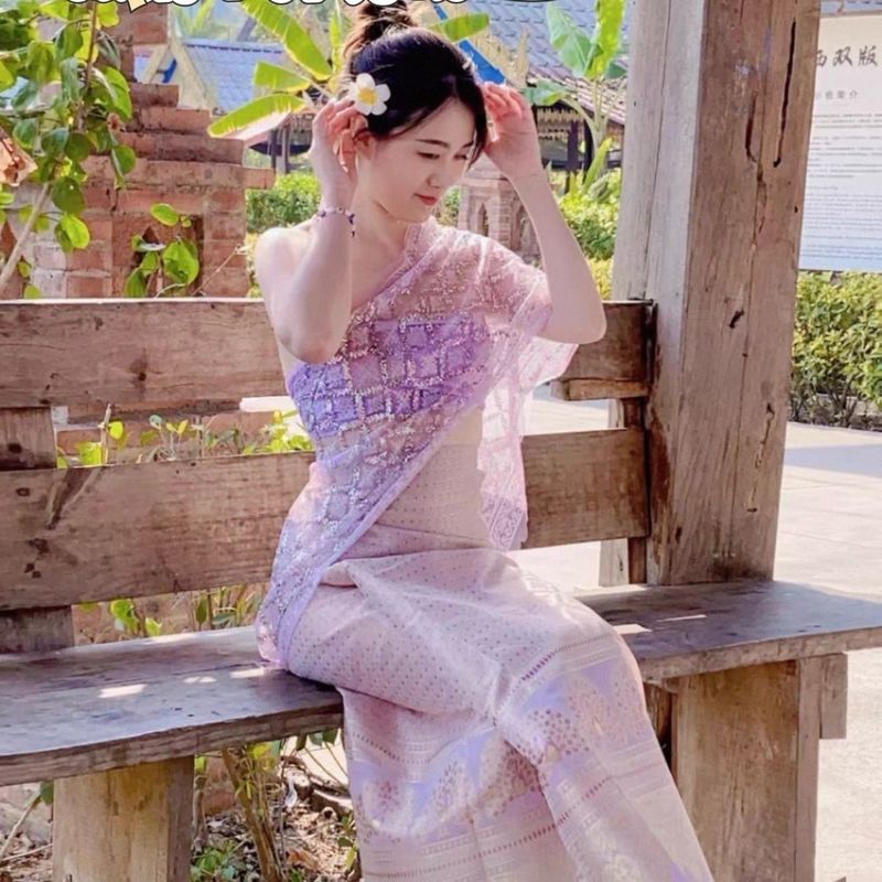 西双版納ダイ族スカートスーツダイ服ネット有名人旅行ダンス衣装大人タイ風ウェア3点セット|undefined