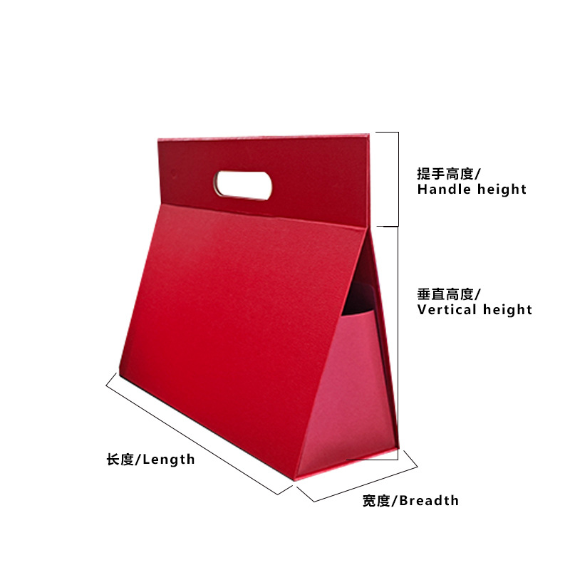 Caja de regalo de ternero triángulo portátil caja de embalaje boutique logotipo plegable personalizado cajas de regalo creativas