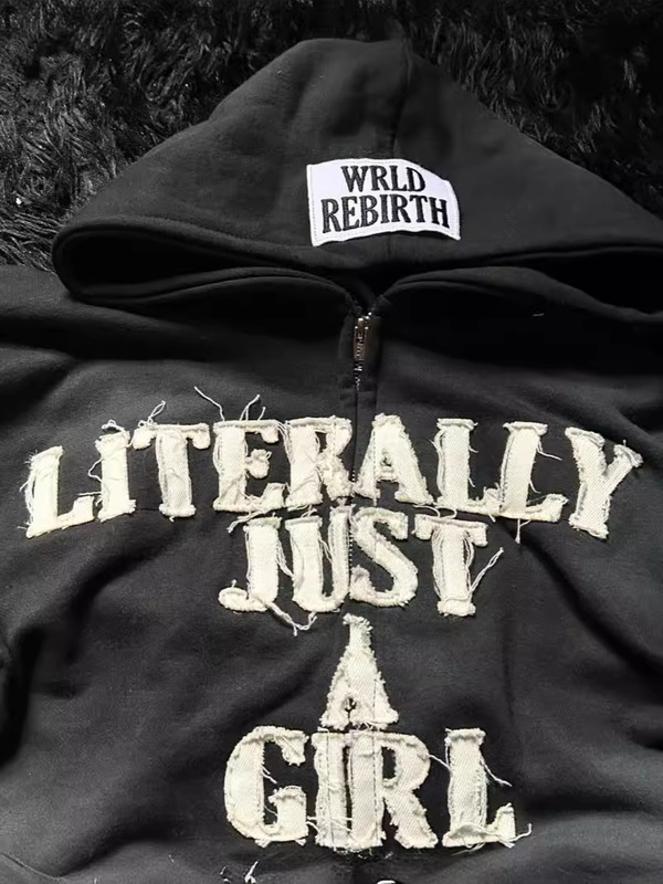 アメリカ式Y2Kヒップホップのアルファベットは布の刺繍を貼ります。|undefined