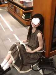 夏日绝美巨好看套装慵懒松弛感复古格纹无袖背心a字半身裙两件套