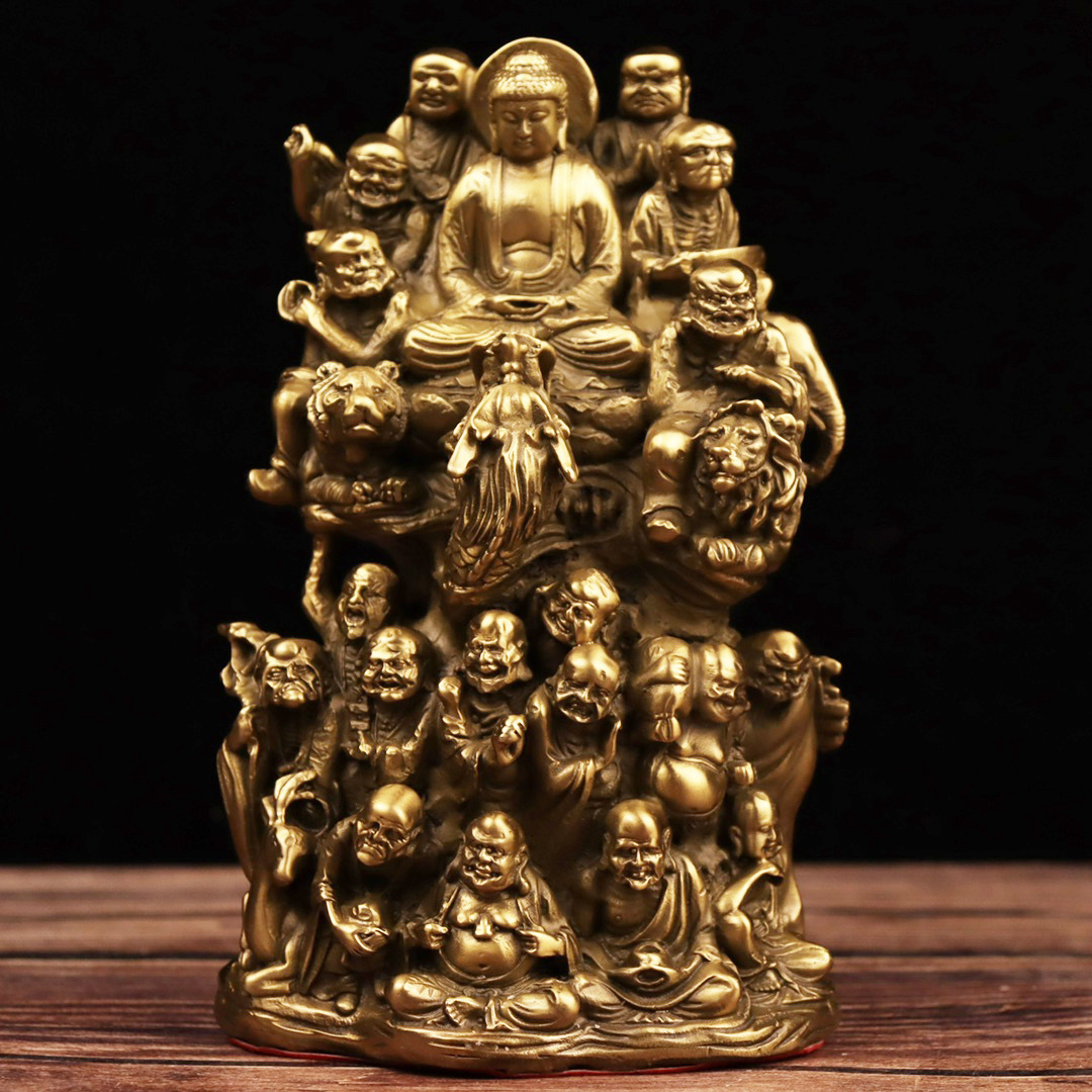 黄铜 十八罗汉 如来佛像 批发铜器礼品摆件
