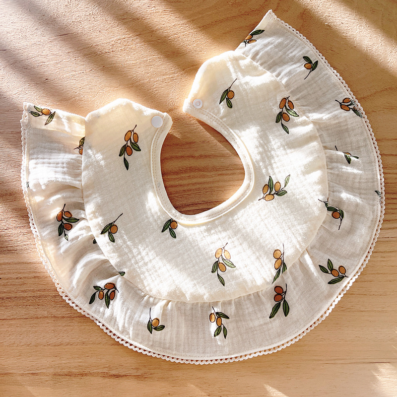 Babecera de algodón para bebés y bebés, toalla de saliva impermeable, toalla de almohadilla de leche anti-vomitación, bolsillo de comida, otoño y invierno