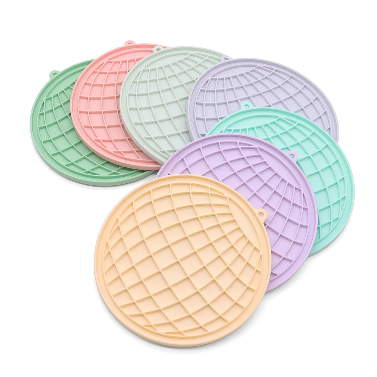 Alfombra para lamer para perros, color macarrón, con ventosa, de silicona, para mascotas, plato para lamer de alimentación lenta para perros y gatos.