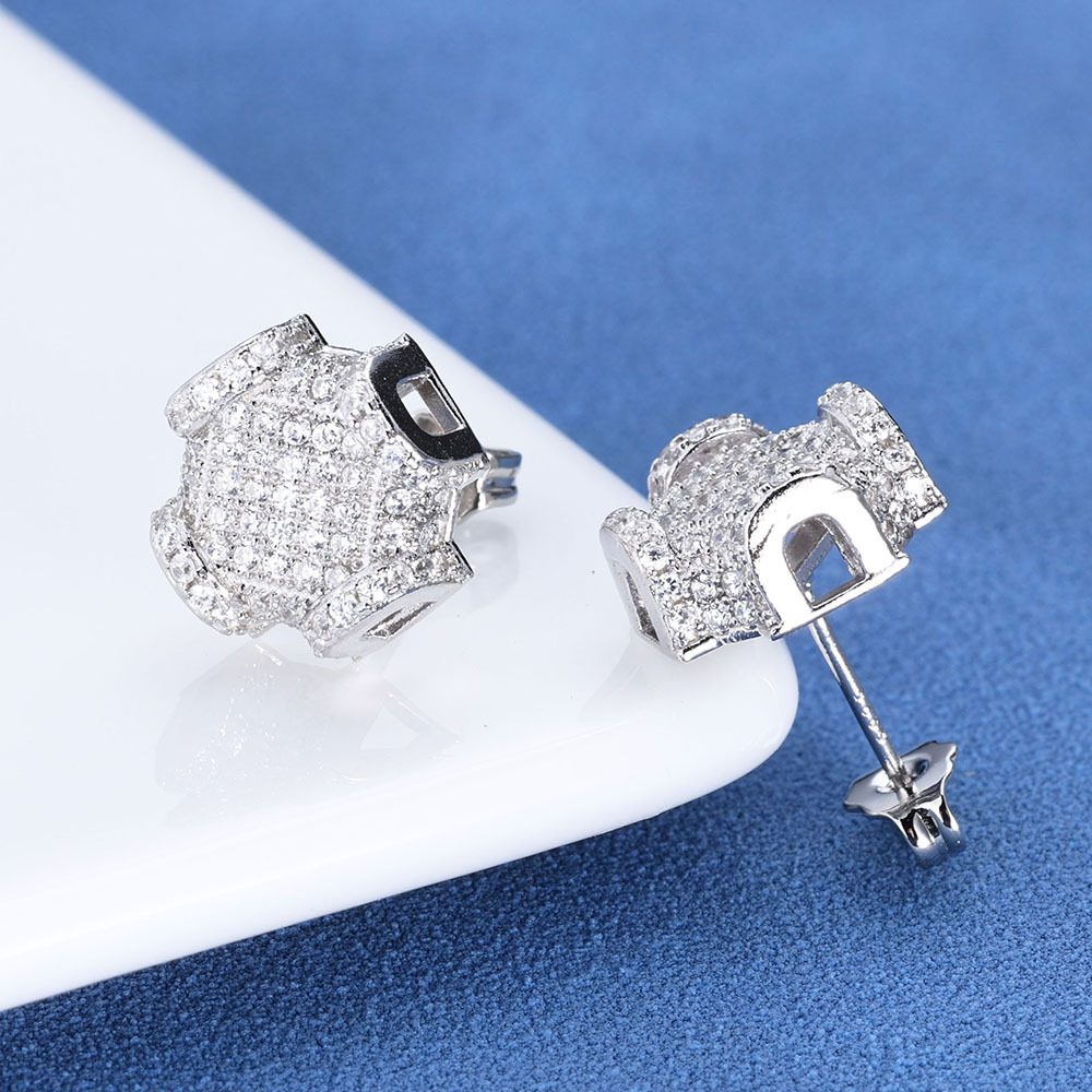 Hip Hop Persönlichkeit neue Volldiamant Herren Ohrringe trendigen Schmuck High-End-Zirkon Ohrringe_voghion.com