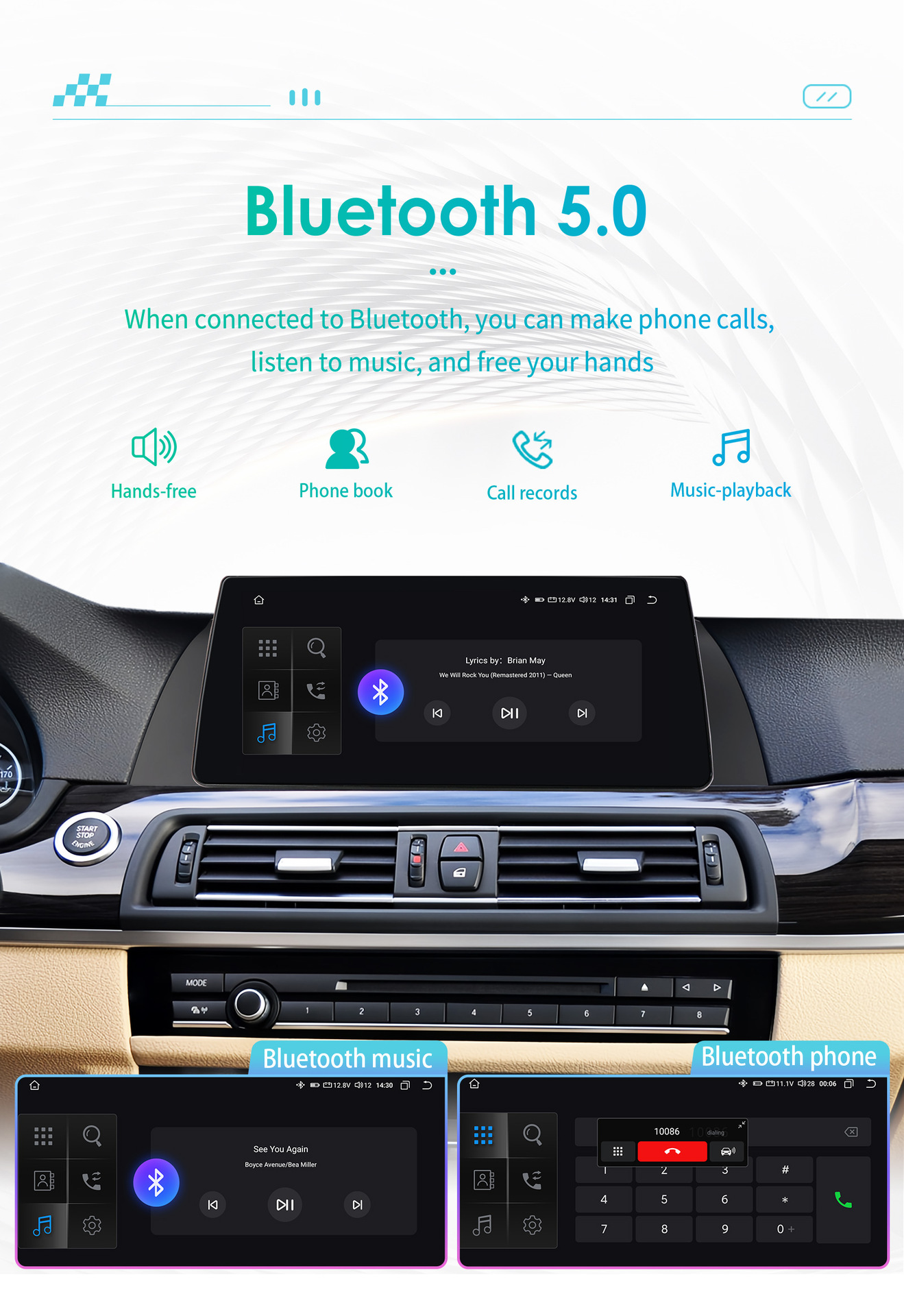 10.25inch Bmw Navigation 525I 528I Is Suitable for 11-12 Models 5 Series F10 F11 Modified High-Definition Large Screen