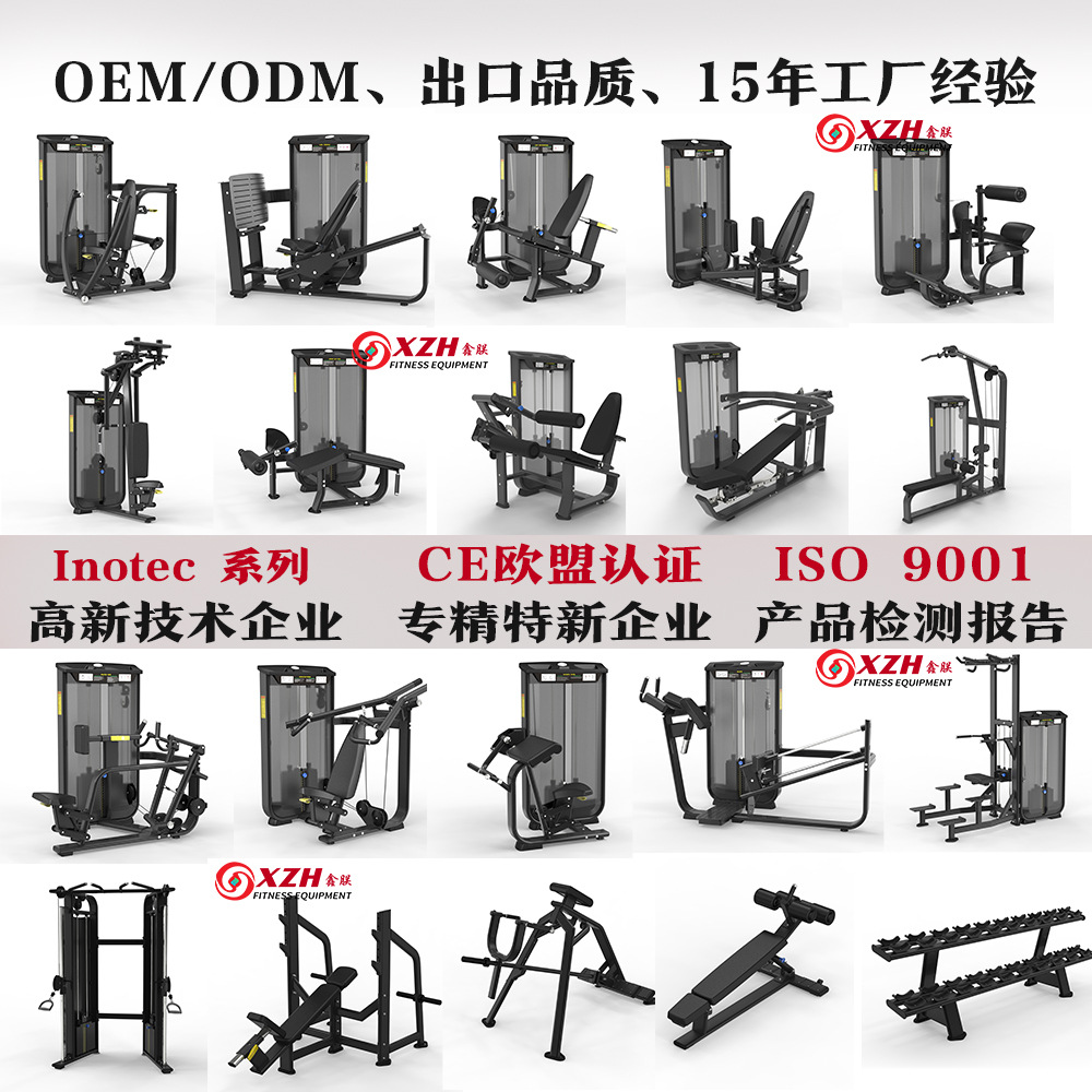 瑞士Inorec全套健身房力量器械推肩伸曲腿拉背引体向上圆头工厂