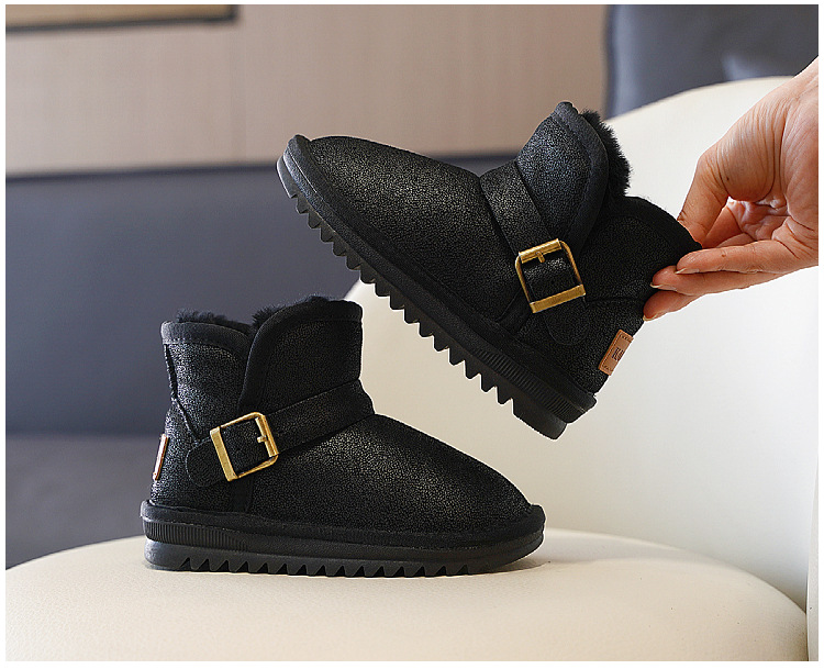 Scarponi da neve per bambini in pelle bovina impermeabili di alta qualità, stivaletti per bambini e bambine, scarpe in morbido cotone ispessito,_voghion.com