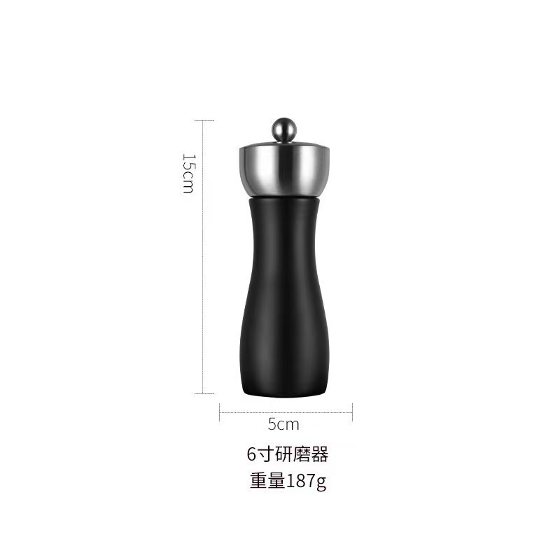 木製研磨機304ステンレス製金属ヘッド手動胡椒ミル木製胡椒ミルセラミック芯キッチンツール|undefined