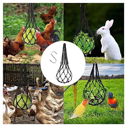 Bolsa de red de alimentación de pollo transfronterizo pato ganso forrajeando bolsa de red colgando dispositivo de alimentación de frutas y verduras suministros de alimentación de pollo fabricante