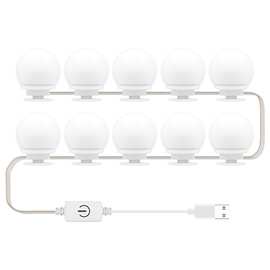 led镜子灯三色调光镜前灯触摸开关USB梳妆台好莱坞化妆补光镜灯泡