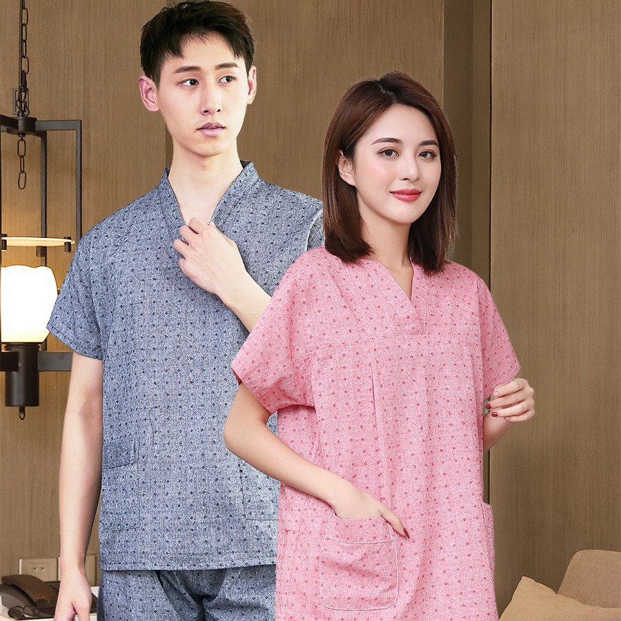 全棉汗蒸服艾灸服女桑拿服男士家居服足浴酒店浴衣按摩理疗服批发