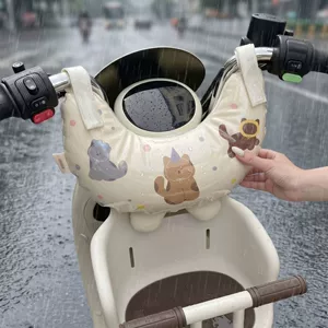 Children's electric vehicle four-season anti-collision head protector, waterproof soft cushion, universal front-mounted baby seat for electric bikes