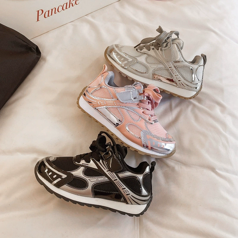 Спортивная обувь для девочек A-Gump 2024 весна и лето новая сетчатая лапша для детей бег повседневная обувь для мальчиков