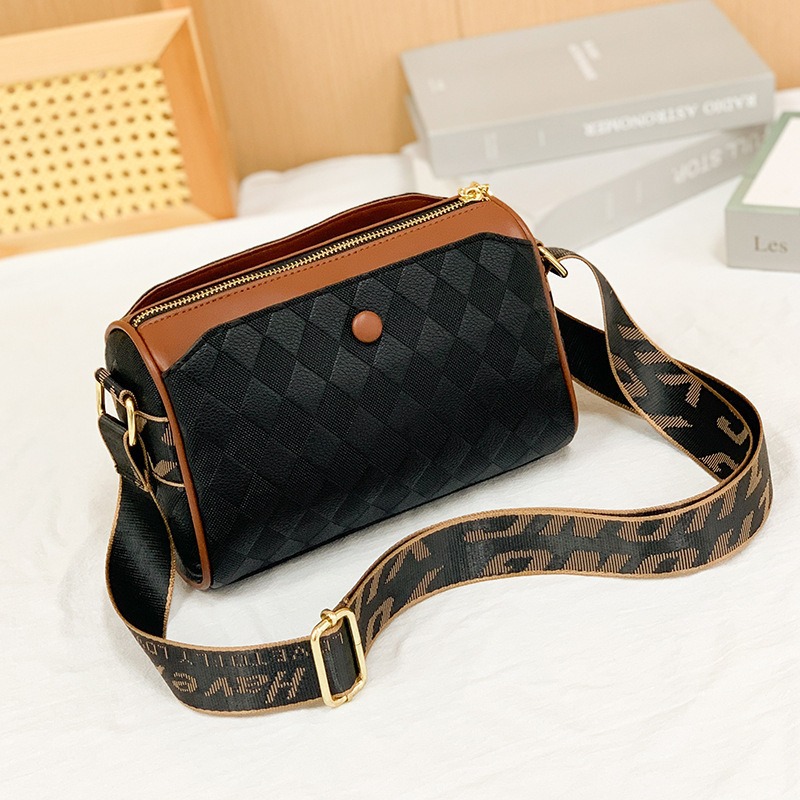 Borsa a tracolla larga da donna con motivo a quadri, stile vintage, modello marsupio, borse all'ingrosso._voghion.com