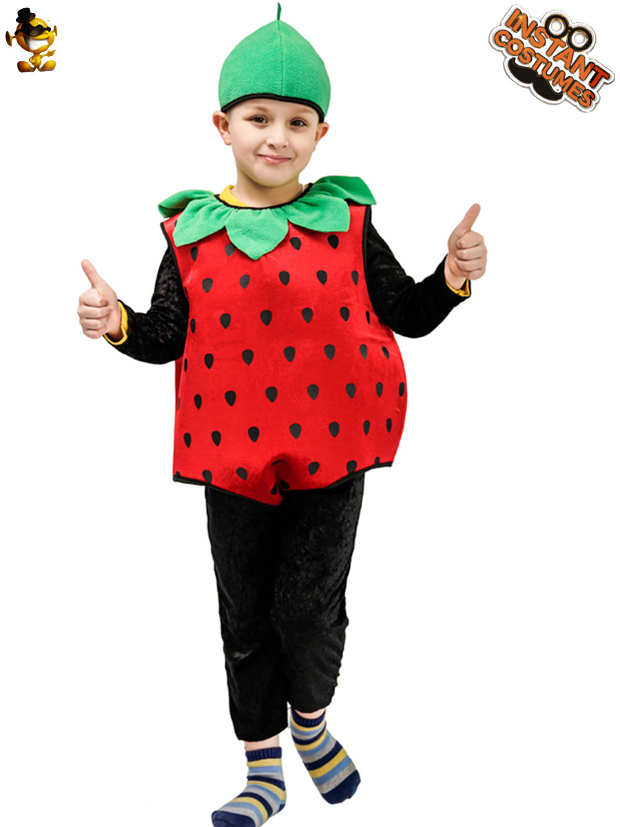 Niños parodia fresa traje de Halloween carnaval fiesta traje fresa etapa