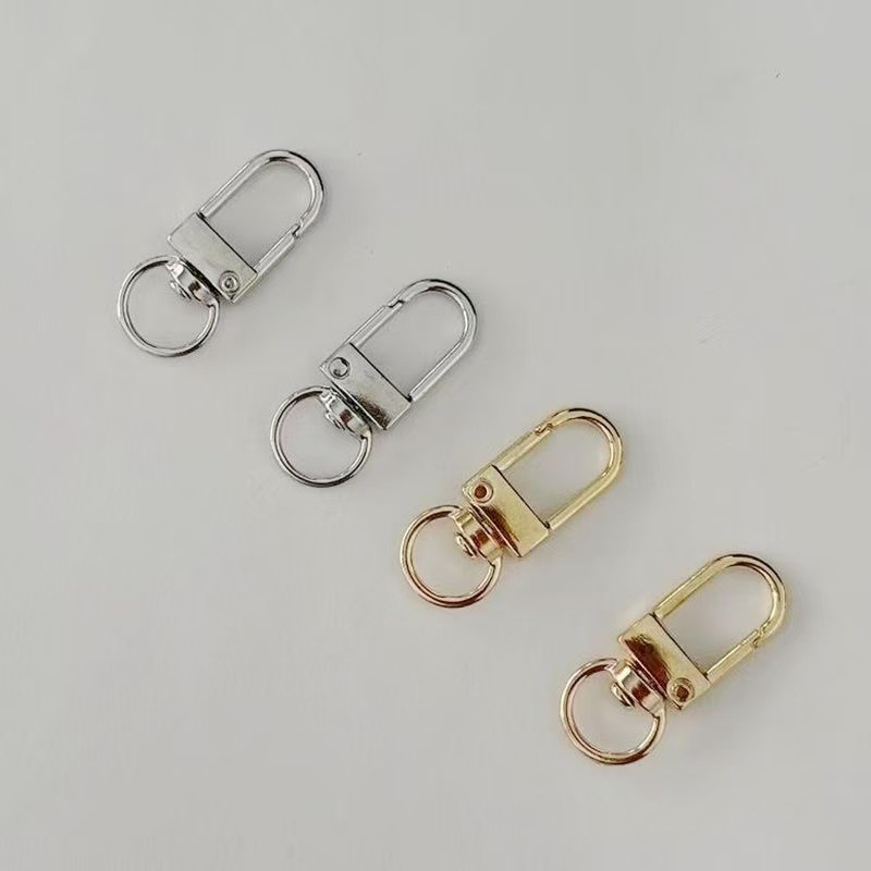 D37diy金属门扣钥匙扣旋转饰品配件u型扣电镀狗扣箱包配件批发