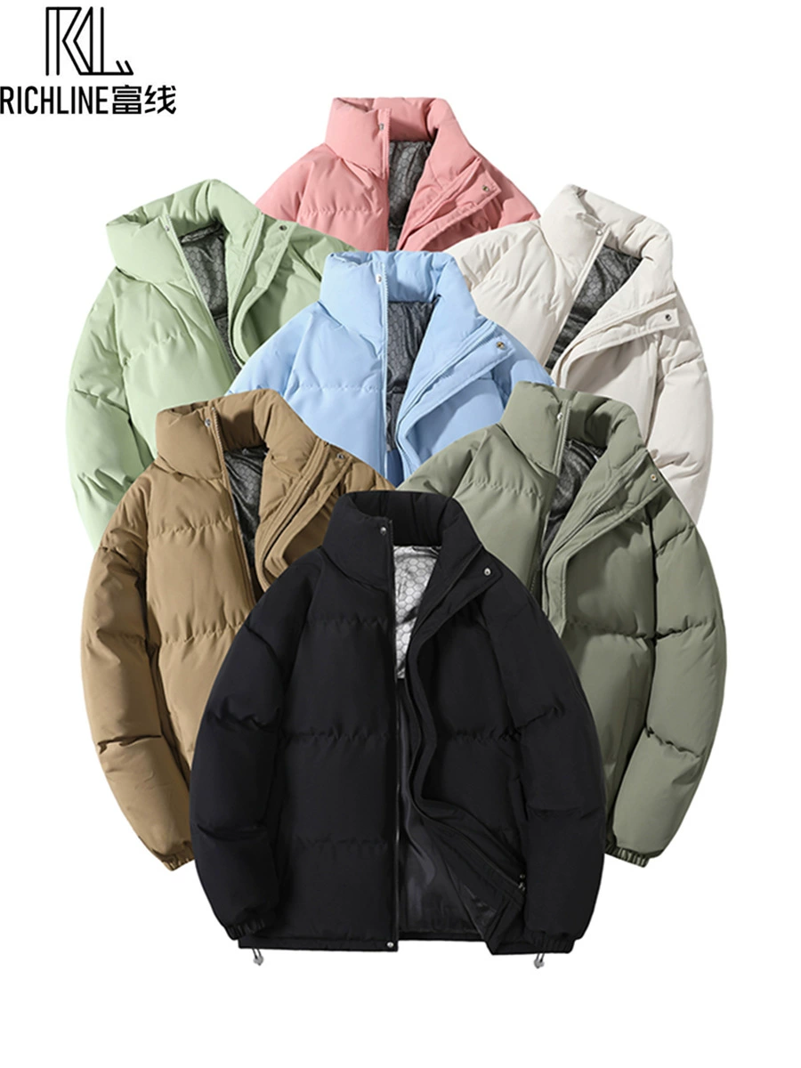 富线 Winter retro down jacket for men and women, for beloved, loose fit, increased thickness
