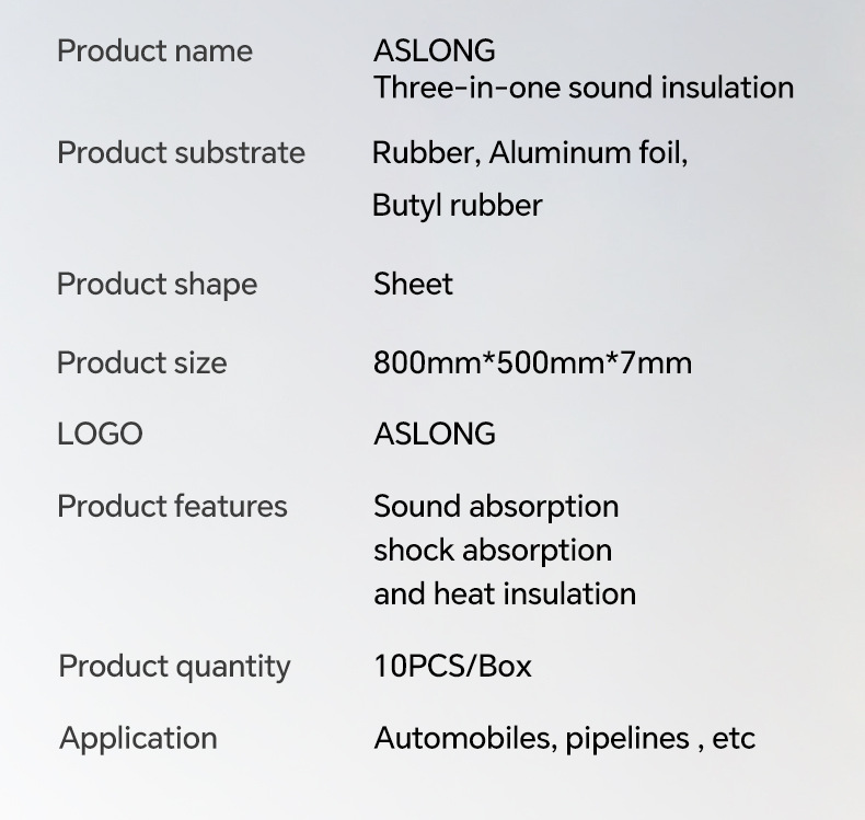 Three-In-One Aslon Car Soundproofing and Shock-Absorbing Mat, Soundproofing King, 7mm Thick, Soundproofing Cotton + Soundproofing Mat for Noise Reduction and Heat Insulation