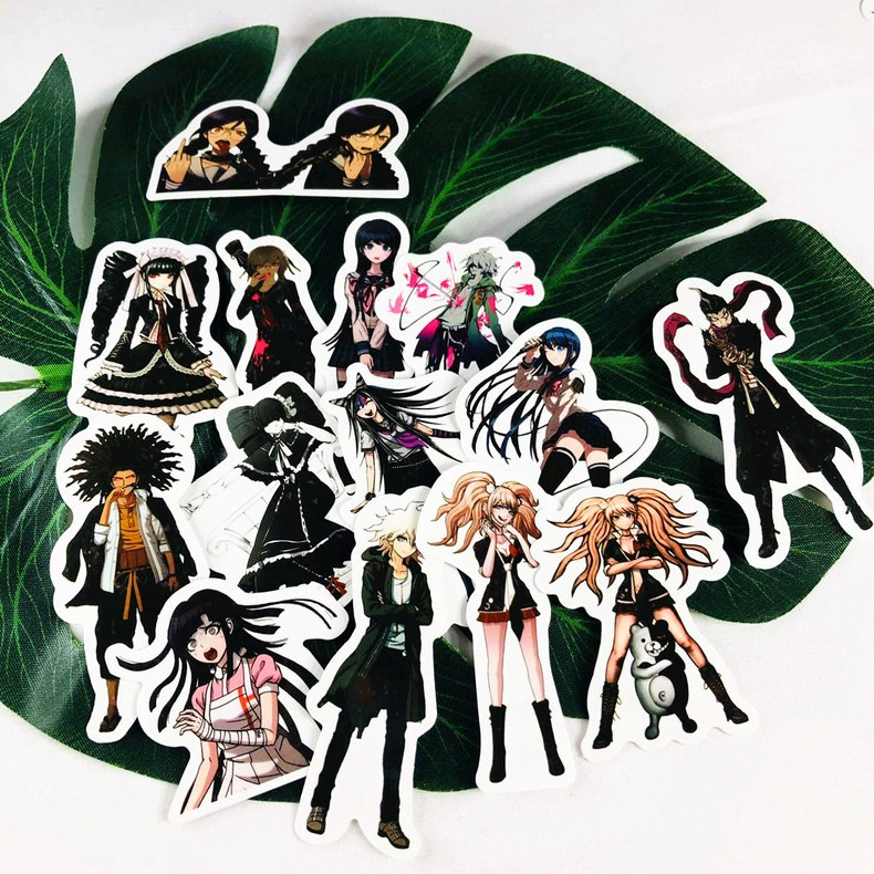 [50 наклеек Danganronpa черно-белый медвежонок старшая школа багажные чемодан водонепроницаемые наклейки]