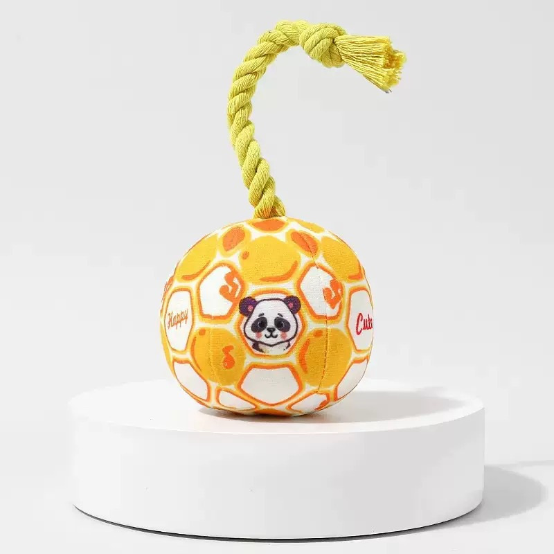 노란색 면 로프 폼폼