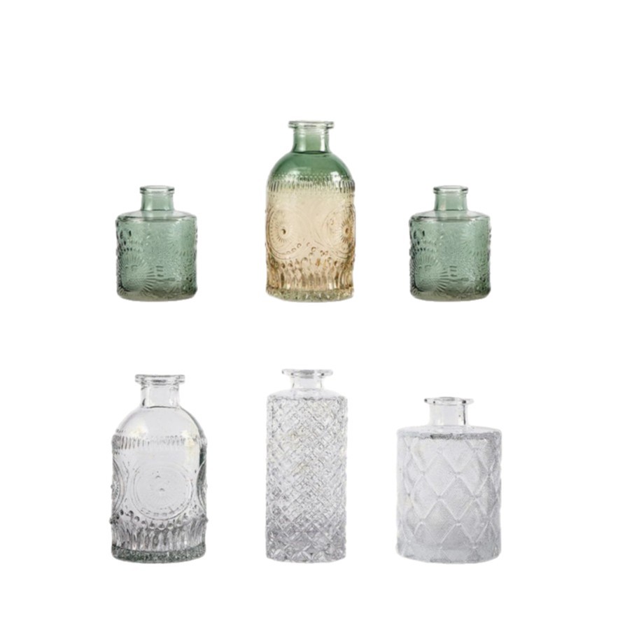 Amazon conjunto de vasijas de vidrio floral de alto nivel sentido retro mini vasijas en el viento de alta belleza adornos