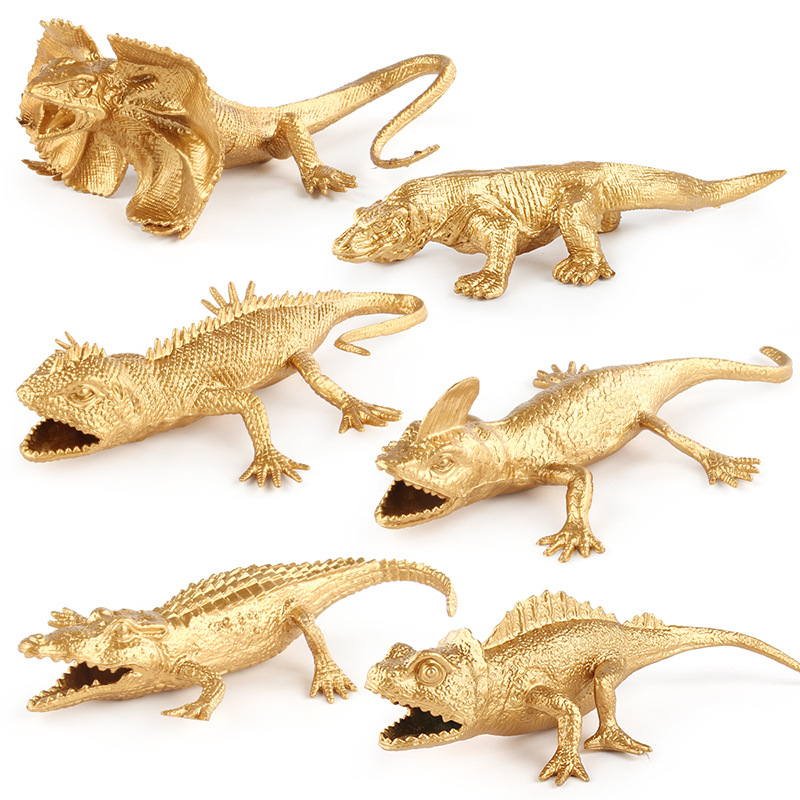 Transfronterizo Nueva simulación de aves de corral modelo animal versión Gold mini pollo pato ganso Libélula lagarto insecto traje de juguete